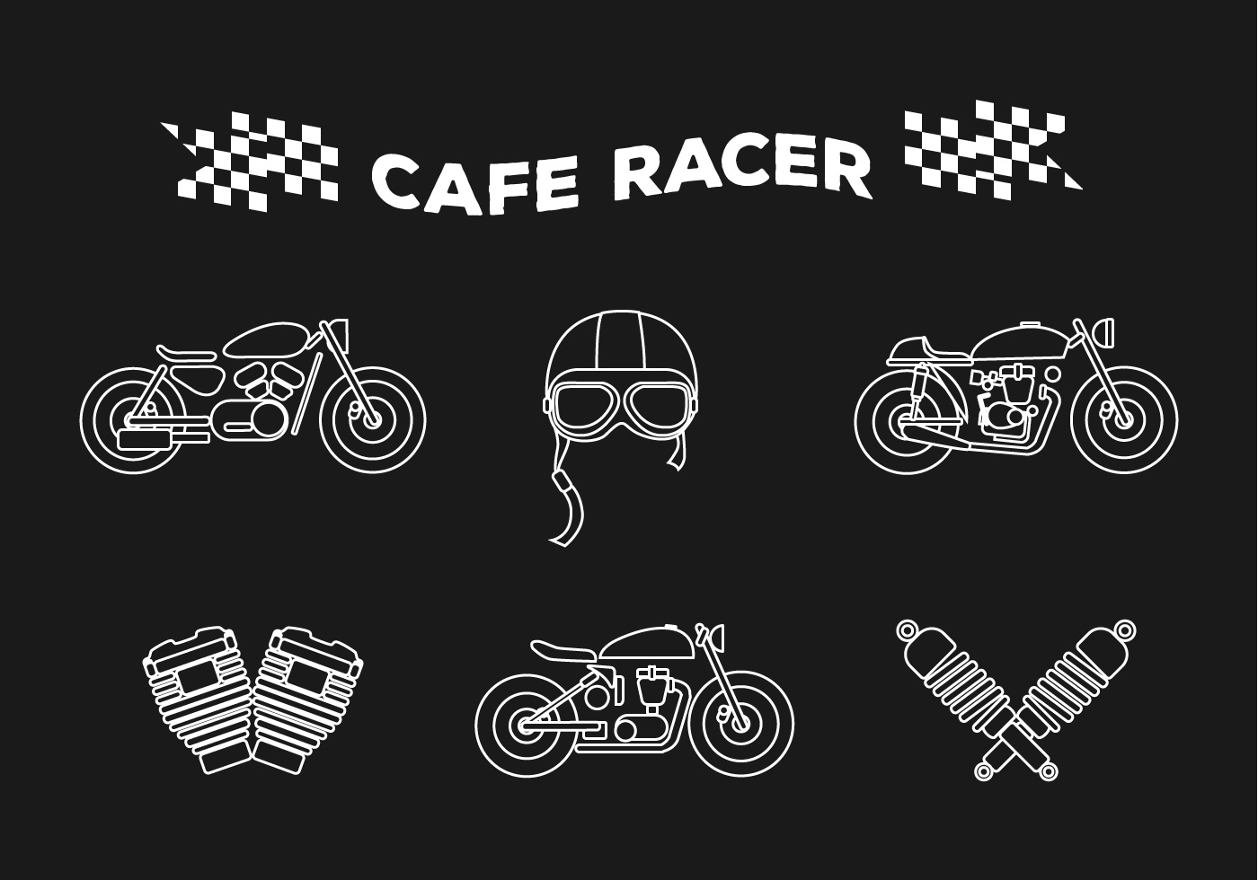 1400x980 Cafe Racer Free Vector Art