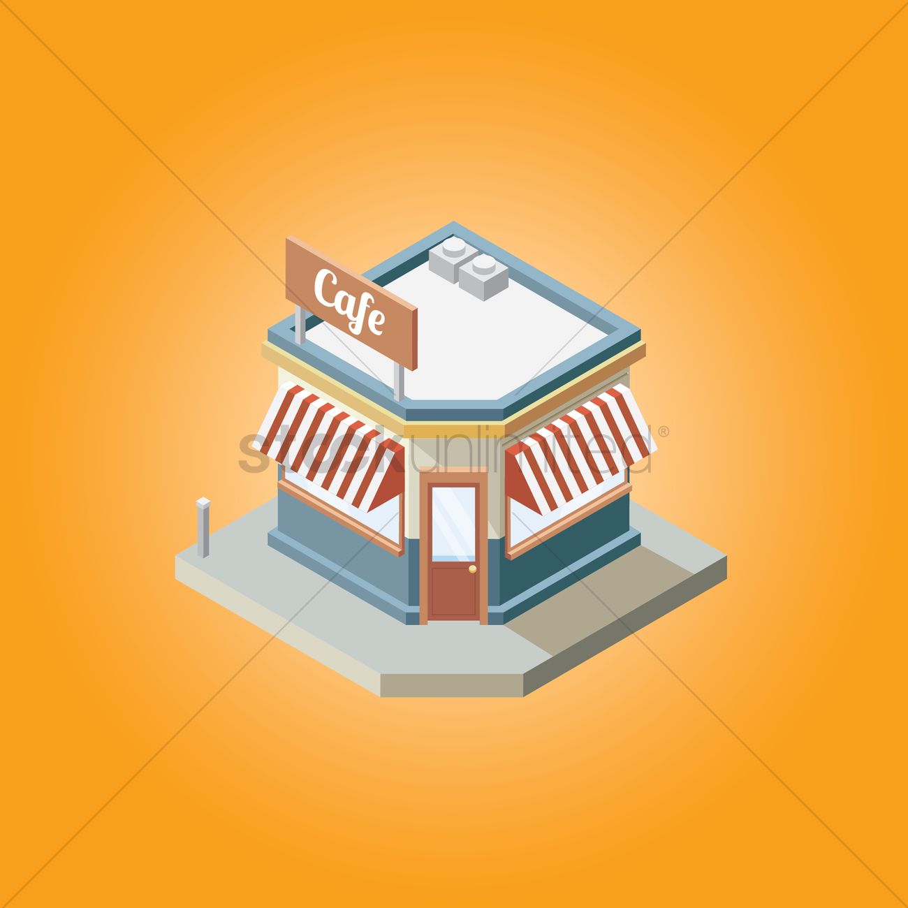 1300x1300 Isometric Cafe Vector Image