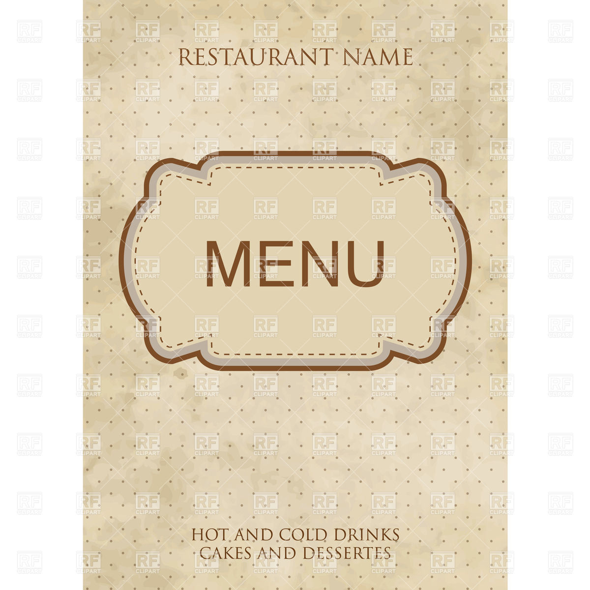 1200x1200 Vintage Style Restaurant Or Cafe Menu Design With Fancy Frame