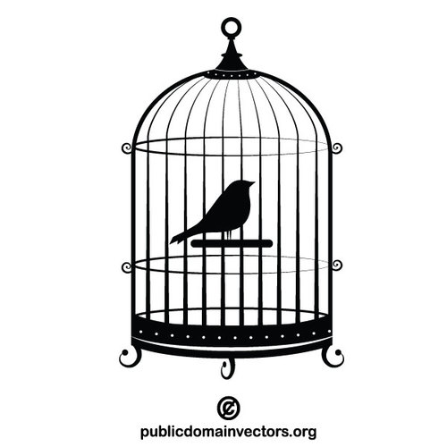 500x500 Bird In A Cage Public Domain Vectors