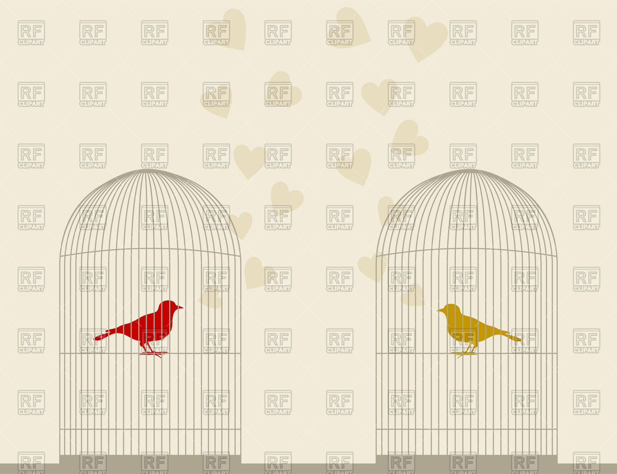 1200x923 Birds Sing About Love In Cage Vector Image Vector Artwork Of