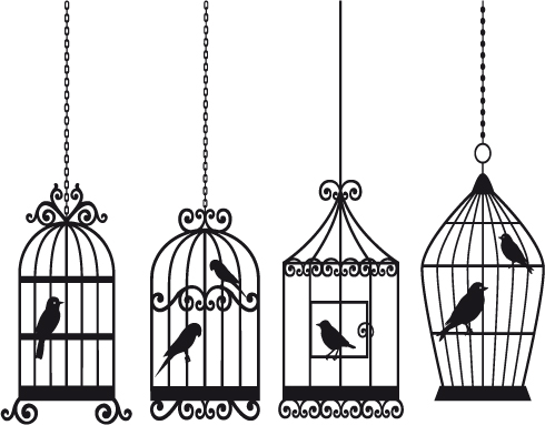 490x383 Bird And Birdcage Vector Free Vector 4vector