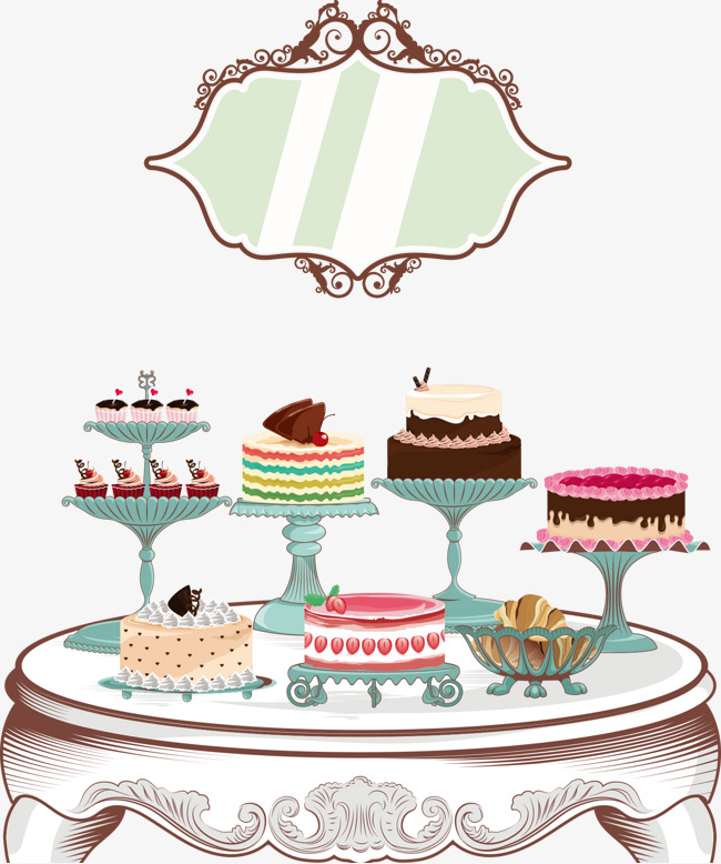 650x778 Vector Cartoon Cake On The Table, Cartoon Clipart, Cake Clipart
