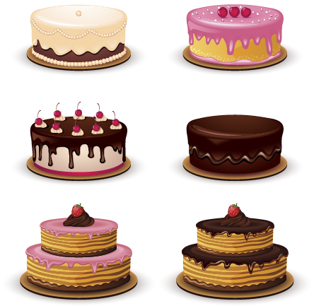 444x433 Cute Round Cakes Vector Free Download