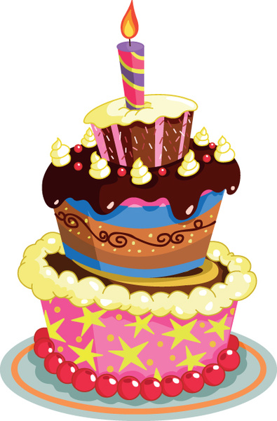 395x600 Set Of Birthday Cake Vector Free Vector In Encapsulated Postscript