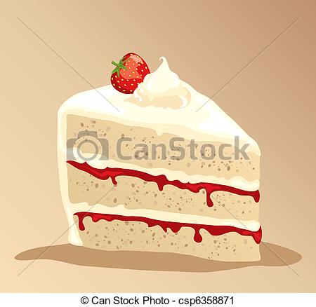 450x438 Cake. A Slice Of Rich Strawberry Gateau With Fresh Whipped Cream