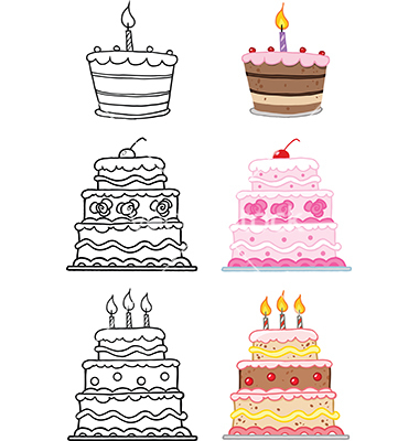 380x400 Cartoon Birthday Cake Vector Art On We Heart It