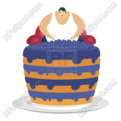 400x400 Fat Guy And Blueberry Cake Vector Image Vector Artwork Of People