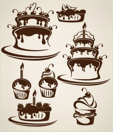 362x425 Cartoon Cake Illustration Silhouette Vector Free Vectors Ui