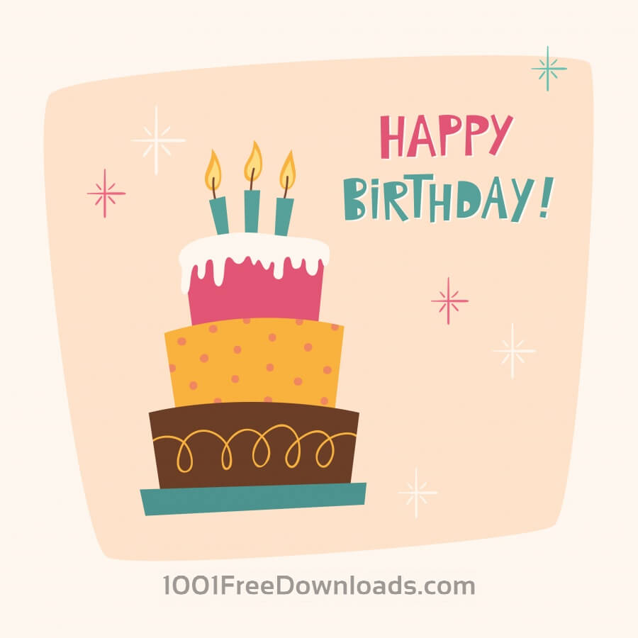 900x900 Free Vectors Happy Birthday Card With Cake Abstract