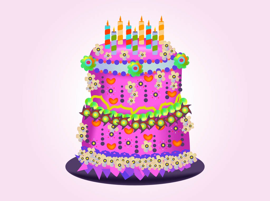 1024x765 Birthday Cake Vector Vector Art Amp Graphics