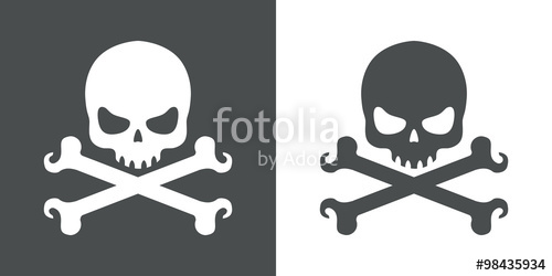 500x250 Icono Plano Calavera Y Huesos