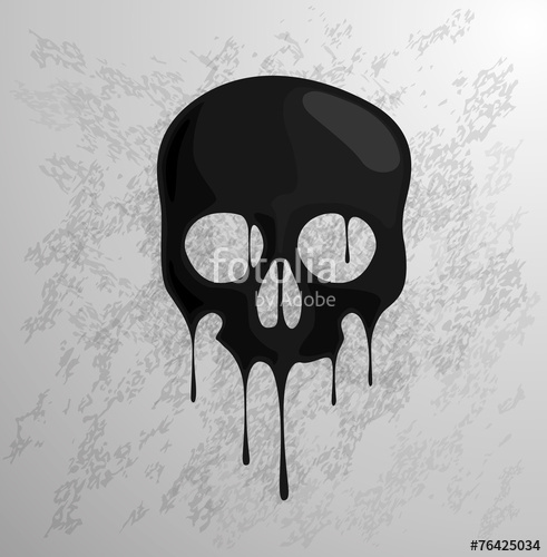 491x500 Silueta De Calavera Negra En Gotas. Stock Image And