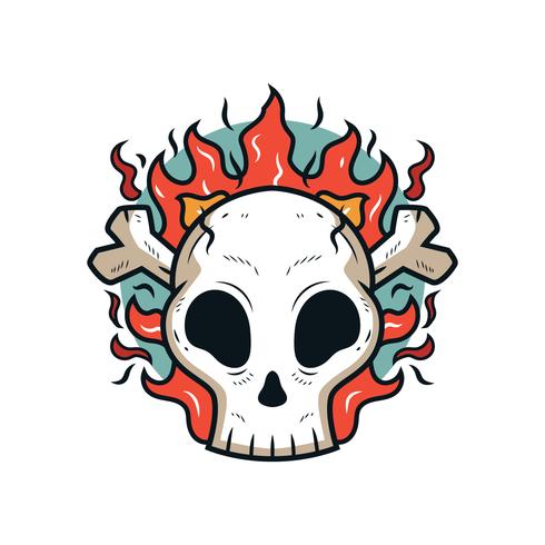 490x490 Vector De Calavera Llameante