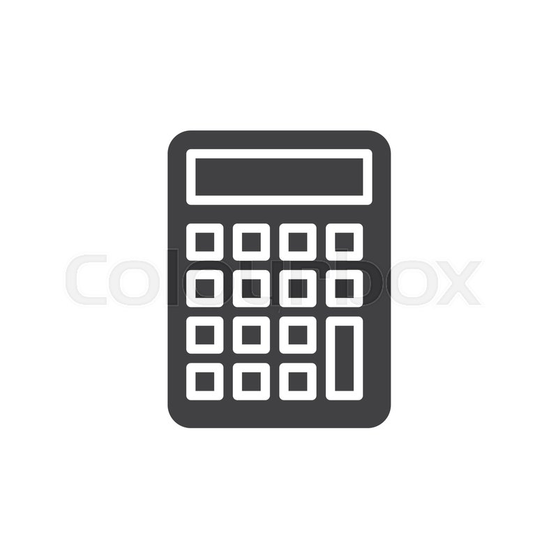 800x800 Calculator Icon Vector, Filled Flat Sign, Solid Pictogram Isolated