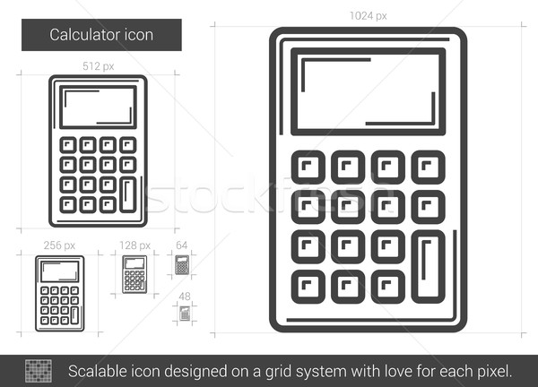 600x432 Calculator Line Icon. Vector Illustration Andrei Krauchuk