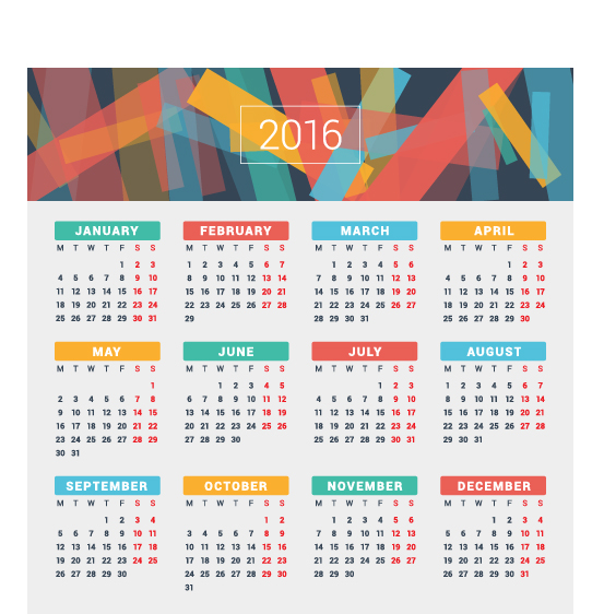553x562 2016 Company Calendar Creative Design Vector 15 Free Download