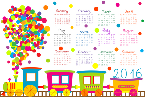 500x333 Cute Kids Calendars 2016 Vector 01 Free Download