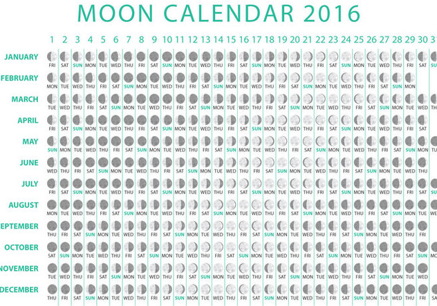 632x443 Moon Calendar 2016 Vector Free Vector Download 356763 Cannypic