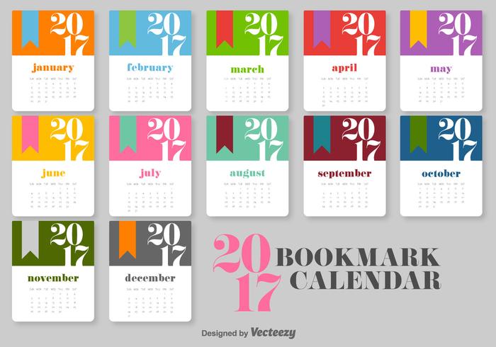 700x490 Calendar 2017 Vector Template