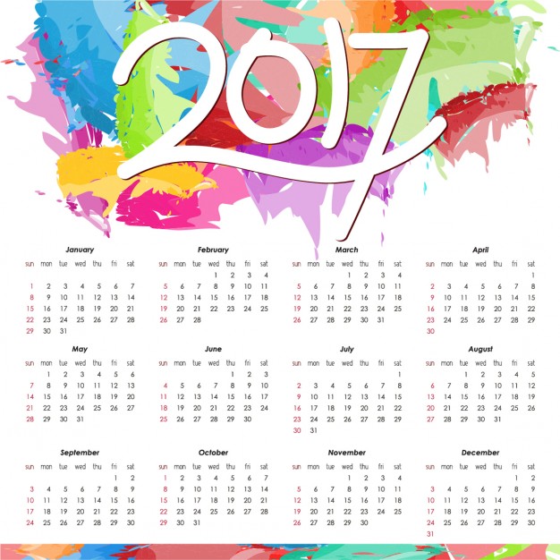 626x626 Colorful Calendar For 2017 Vector Free Download Free Calendar