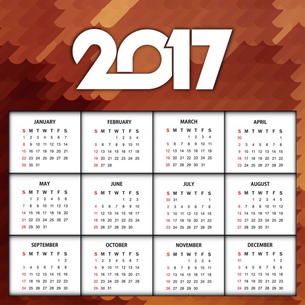 626x626 2017 Calendar With A Brown Abstract Background Vector Free Download