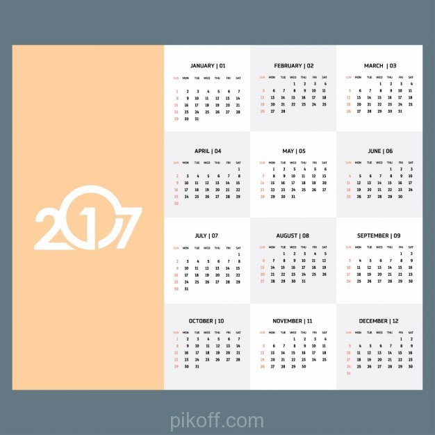 626x626 Ai] Yellow Calendar 2017 Vector Free Download