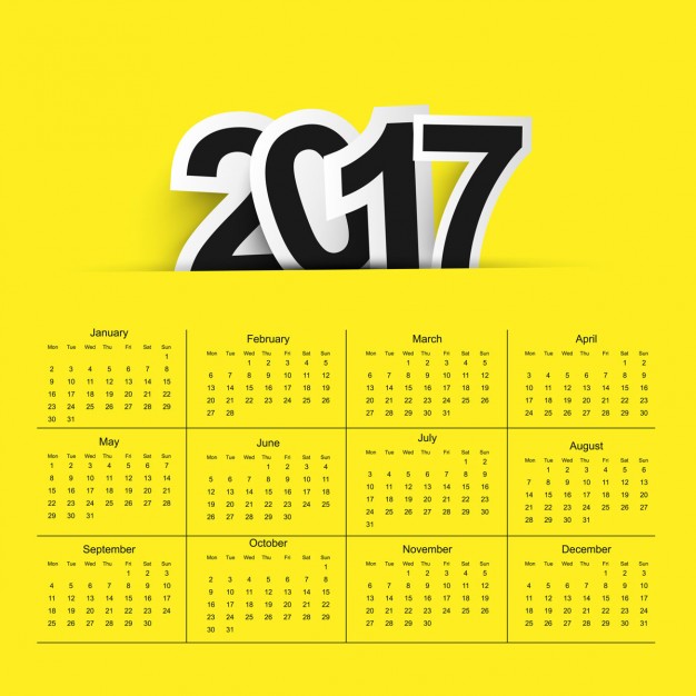 626x626 2017 Calendar Background Vector Free Download