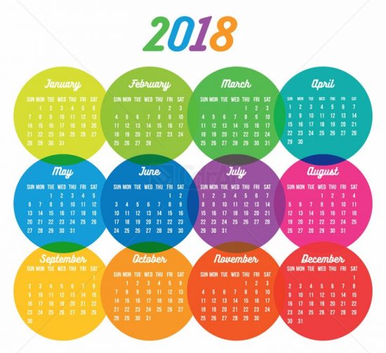 550x502 Abstract Colorful Calendar 2018 Vector Cdr Ai Eps