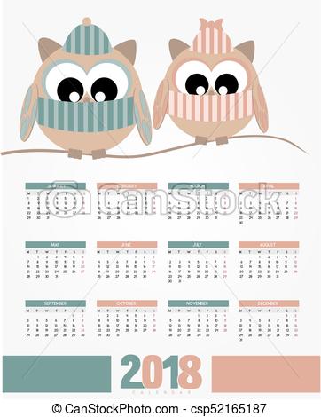 362x470 Calendar 2018. Colorful Calendar For The New Year