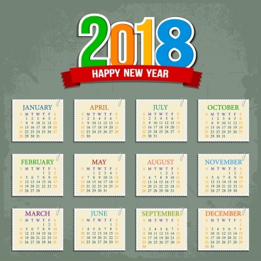 Calendar 2018 Vector at GetDrawings | Free download