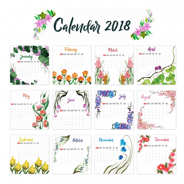 Calendar 2018 Vector Free Download At Getdrawings 