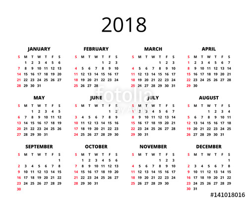 Calendar 2018 Vector Free Download at GetDrawings | Free download