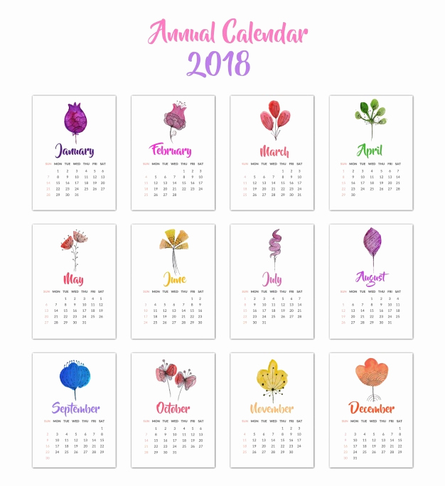 626x684 Calendar September 2018 Floral Calendar 2018 Floral Design Vector