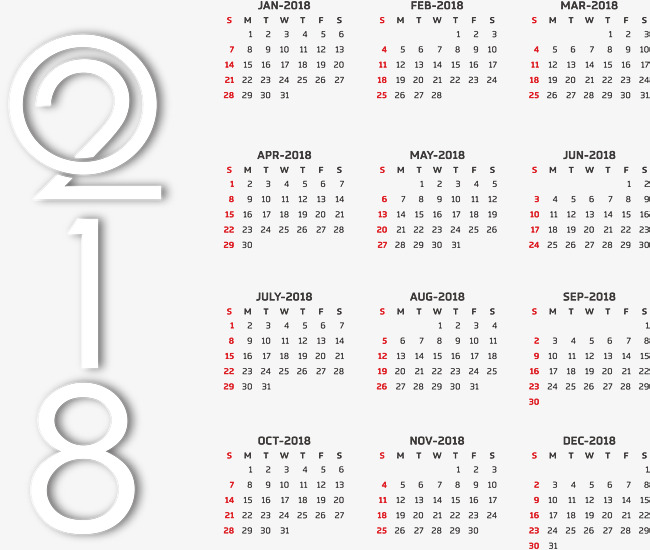 650x550 Calendar Templates 2018, Vector Png, Calendar Template, 2018 Png