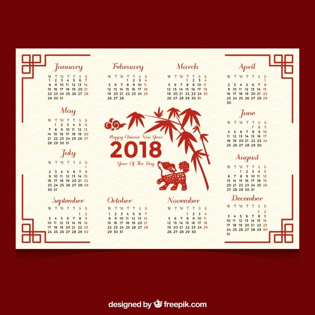 626x626 Chinese Calendar 2018 Chinese New Year 2018 Calendar Vector Free
