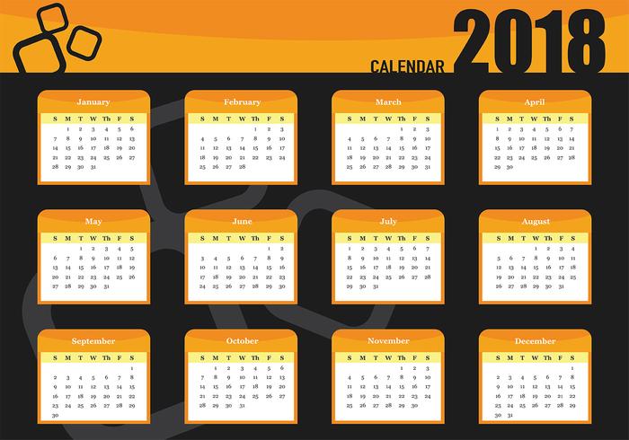 700x490 Creative Tropical Printable Calendar 2018 Vector