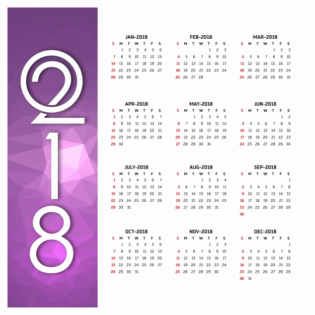 Calendar 2018 Vector Free Download at GetDrawings | Free download