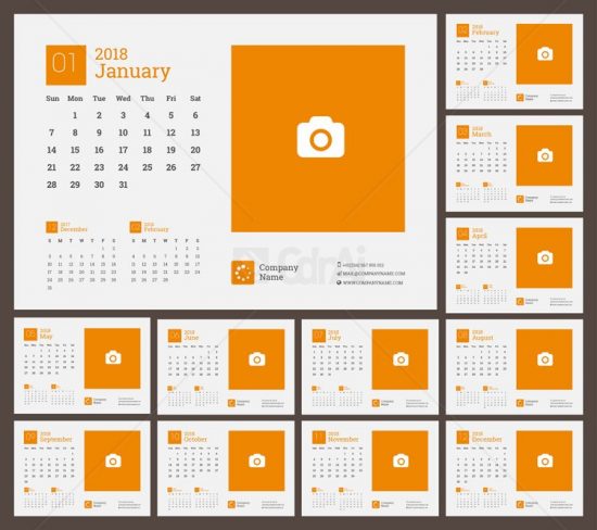 550x488 2018 Calendar Vector Cdr Ai Eps Free Download