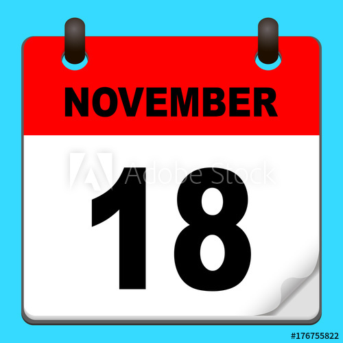 500x500 Calendar Icon Vector. Calendar With Date November 18