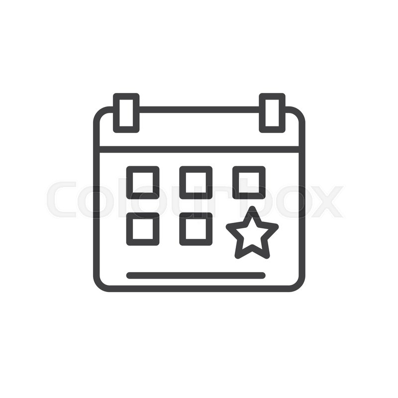 800x800 Calendar Event Reminder Line Icon, Outline Vector Sign, Linear