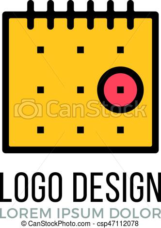 332x470 Calendar Logo Design Concept. Calendar Icon. Vector Logo Isolated