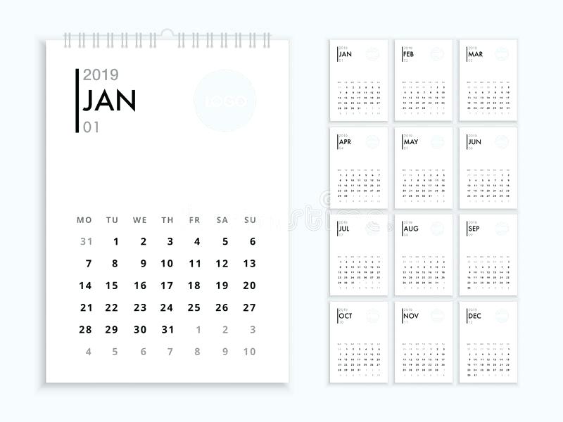 800x600 Download Wall Calendar Template Stock Vector Illustration Of