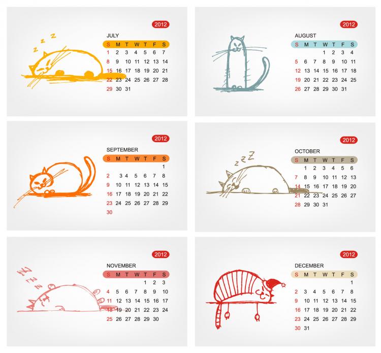 750x695 2012 Calendar Template 01 Vector Free Vector 4vector