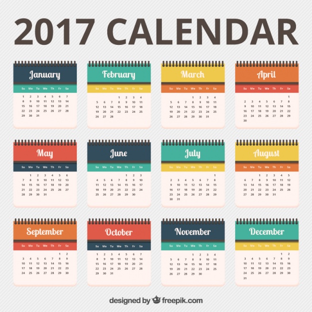 626x626 Pretty 2017 Calendar Template Vector Free Download