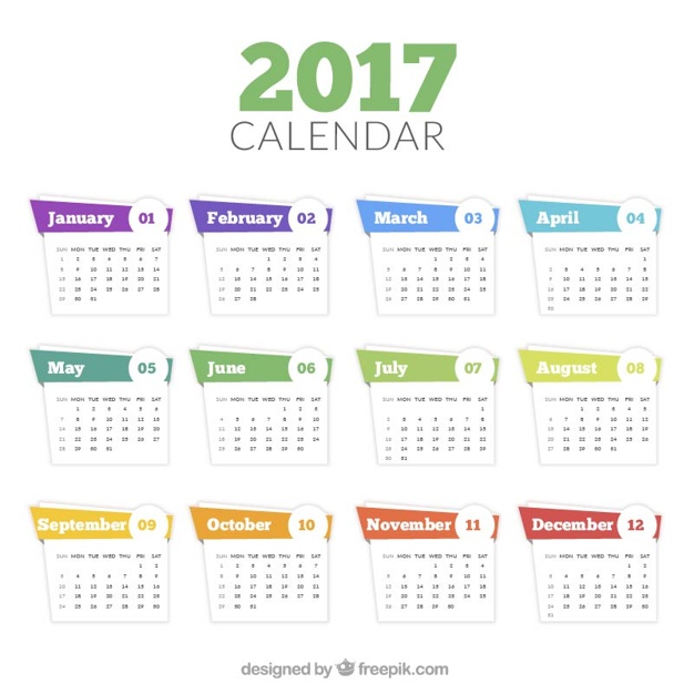 626x626 2017 Calendar Template In Abstract Style Vector Free Download