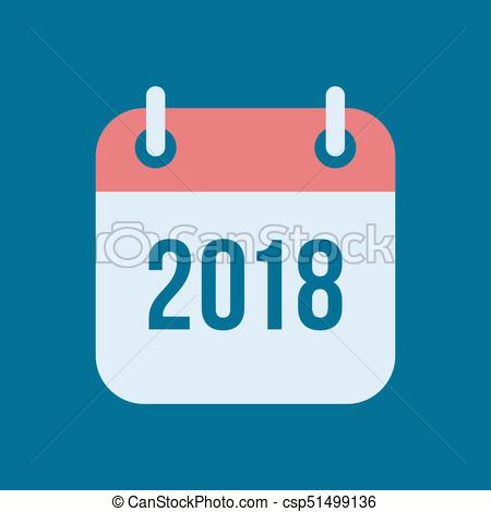 450x470 New Year 2018 Calendar Vector Icon. Happy New Year 2018. Tear Off