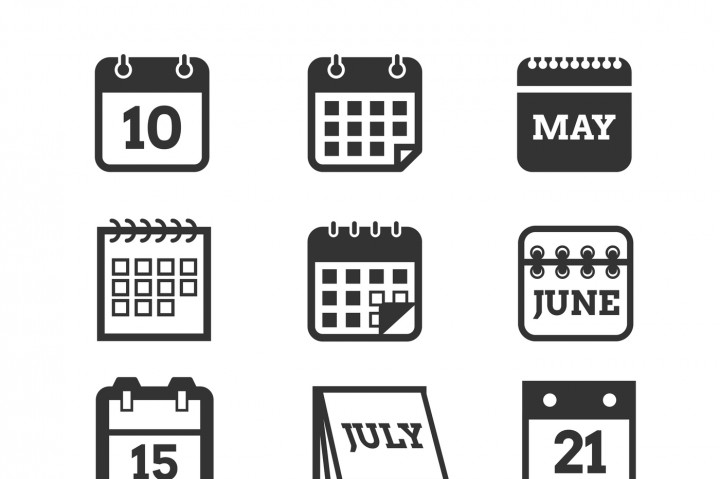 720x479 Calendar Vector Icons Set By Microvector