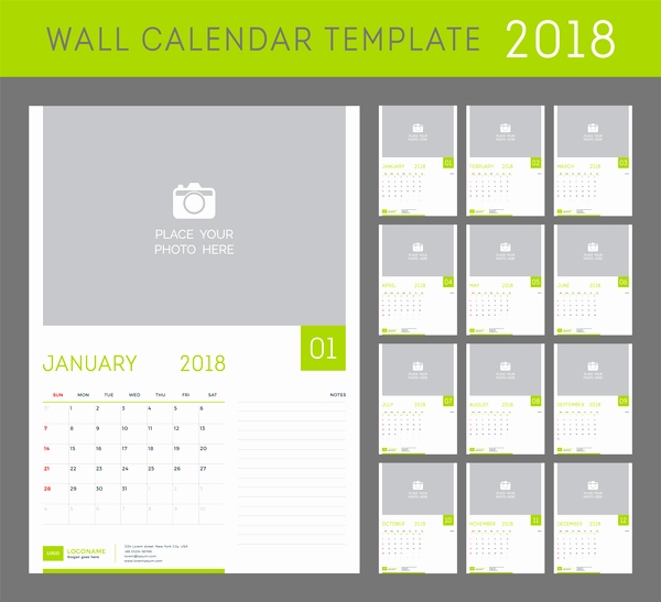600x547 2018 Calendar Vector Green Calendar 2018 Templates Vector Vector