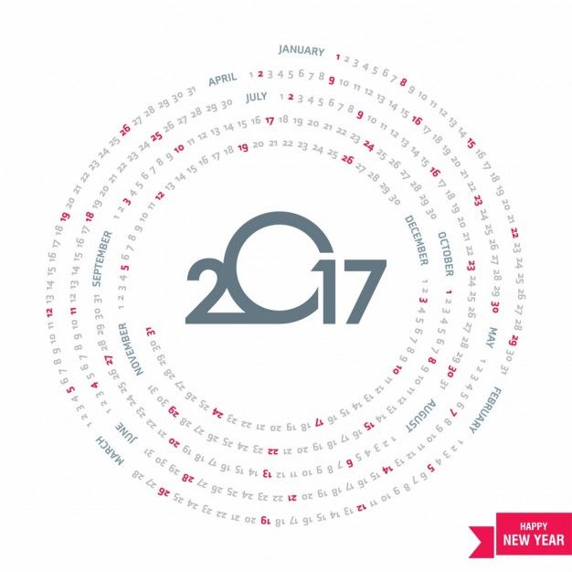 626x626 Calendario Circular Para 2017 Vector Gratis Arte, Arquitetura E